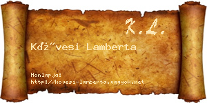 Kövesi Lamberta névjegykártya